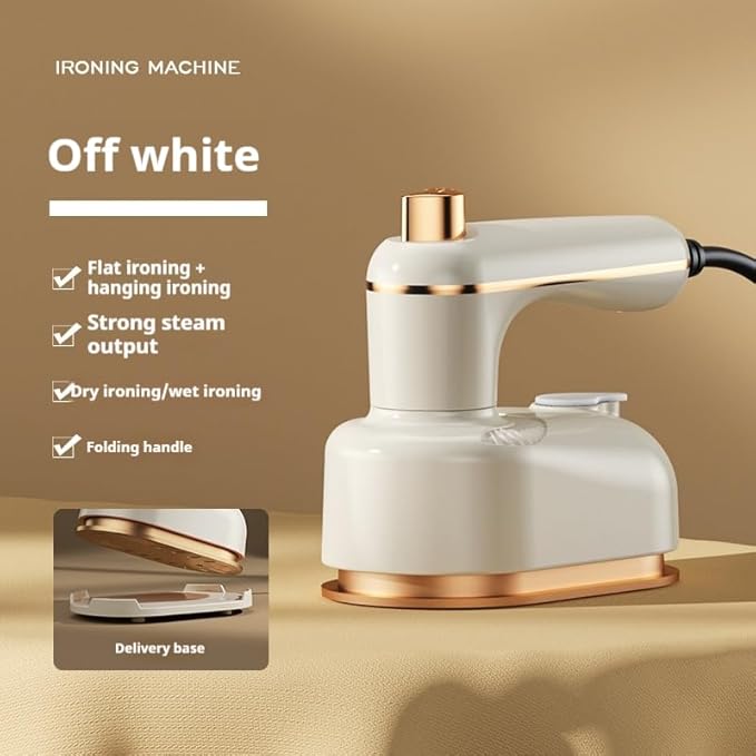 Portable Handheld Iron, Mini Handheld Steamer Iron for Clothes, 180°Rotatable Travel Garment Steamer, Mini Ironing Machine Support Dry & Wet Ironing for Home,Travel,Gifts travel steamer (white)