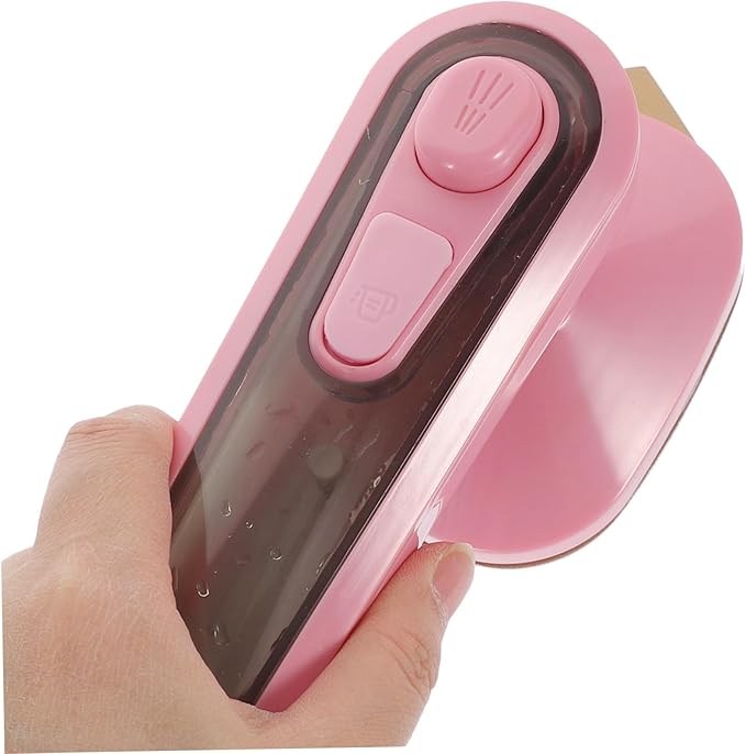 Mini Electric Steam Iron – Portable Handheld Iron for Travel & Home – Adjustable Heat, Dry/Wet Dual Use (Pink)