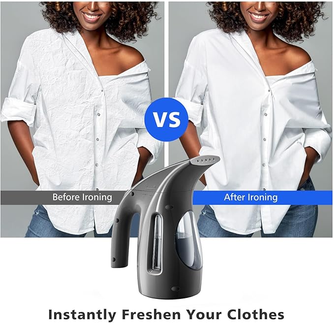 Steamer for Clothes, Portable Handheld Design, 240ml Big Capacity, 700W, Strong Penetrating Steam, Removes Wrinkle, for Home, Office(ONLY FOR 120V)-Black