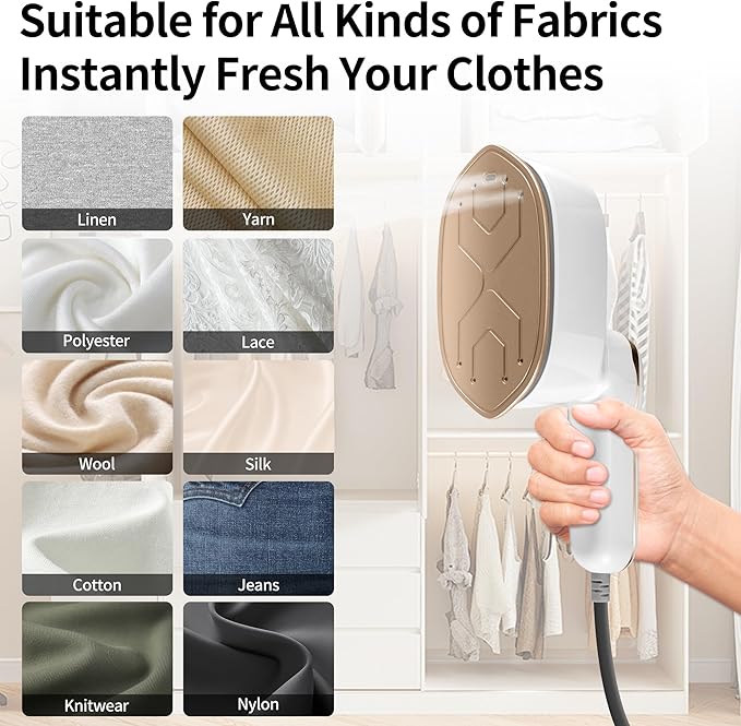 Travel Mini Steam Iron: Handheld Portable Small Clothing Electric Steam Ironing Machine, Suitable for Travel, College Dormitory, Home Essential