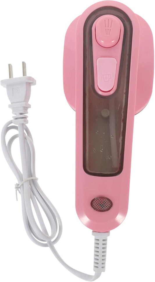 Mini Electric Steam Iron – Portable Handheld Iron for Travel & Home – Adjustable Heat, Dry/Wet Dual Use (Pink)