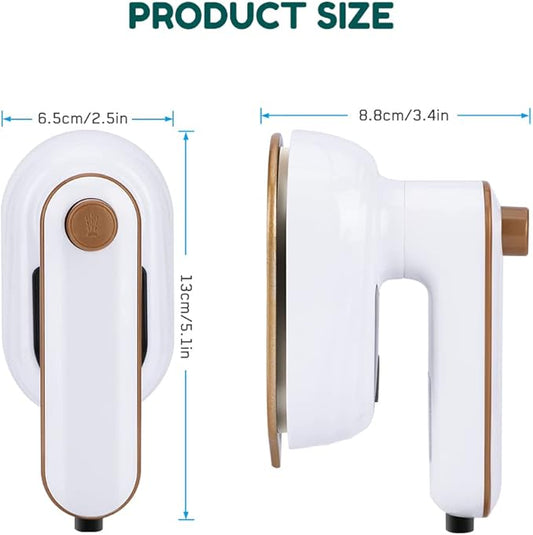 Portable Handheld Iron, Mini Handheld Steamer Iron for Clothes, 180°Rotatable Travel Garment Steamer, Mini Ironing Machine Support Dry & Wet Ironing for Home,Travel,Gifts (white)