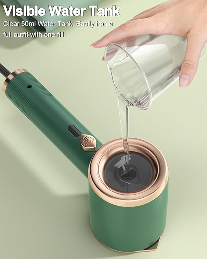 Portable Mini Ironing Machine, Travel Steam Iron for Clothes, Professional Household Fast Preheating Steam Dry Ironing, Travel Size Support Dry and Wet Clothing Iron Machine (Green)