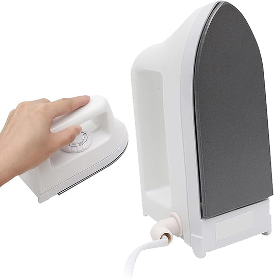 (White) 6.6 Inches x 2.67 Inches x 3.85 Inches Mini Heat Press Machine - Craft Iron for Perler Beads and DIY Vinyl Heat Transfer Shirts, Bags, and More - Perfect for Small and Narrow Areas