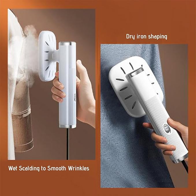 Portable Mini Ironing Machine, Small Iron Wet and Dry Ironing Machine 2 in 1, Foldable Travel Clothes for Fabric Clothes, Suitable for Home and Travel (White)